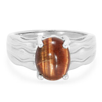 Zilveren ring met een rode tijgeroog