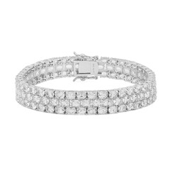 Zilveren armband met witte topaasstenen