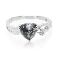 Zilveren ring met een sneeuwvlokken obsidiaan