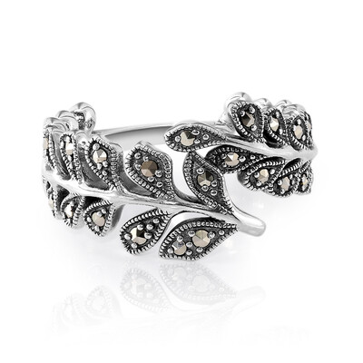Zilveren ring met marcasieten
