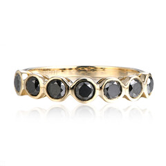 Gouden ring met zwarte diamanten