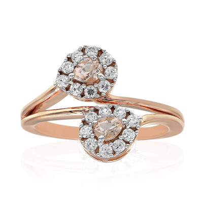 Zilveren ring met morganieten