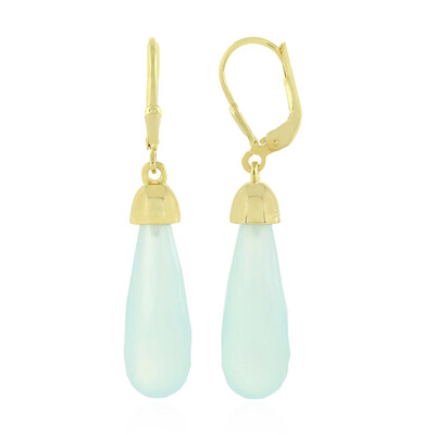 Zilveren oorbellen met Aqua Chalcedonen