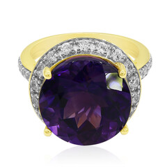 Gouden ring met een Uruguay amethist