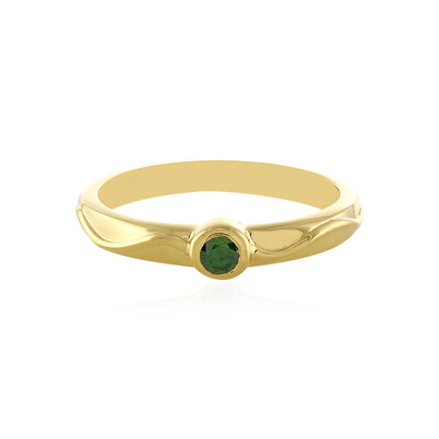 Zilveren ring met een I3 Groene Diamant