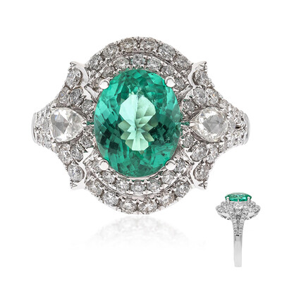 Gouden ring met een Paraiba toermalijn (CIRARI)