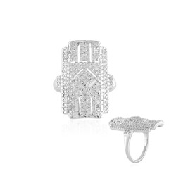 Zilveren ring met zirkonen