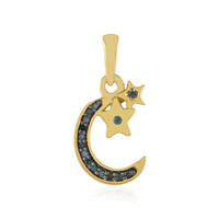 Zilveren hanger met een blauwe SI1 diamant