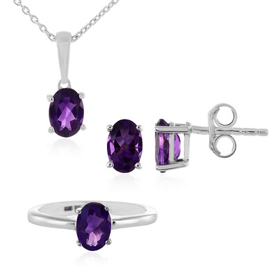 Zilveren ring met amethisten