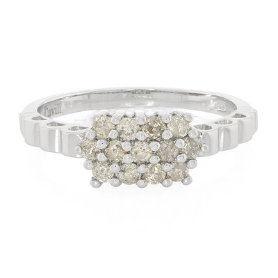 Zilveren ring met Chocolate Diamonds