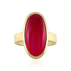 Zilveren ring met een framboos chalcedoon