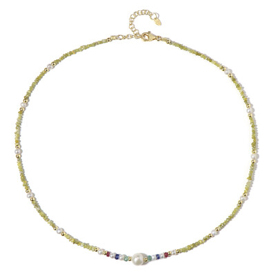 Zilveren halsketting met gele diamanten (Riya)