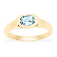 Gouden ring met een AAA aquamarijn