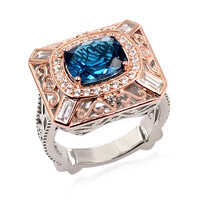 Zilveren ring met een Londen-blauwe topaas (Dallas Prince Designs)