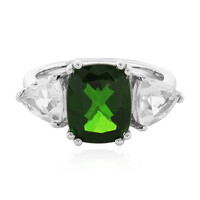 Zilveren ring met een Russische diopsied