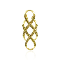 Zilveren hanger met I4 Gele Diamanten
