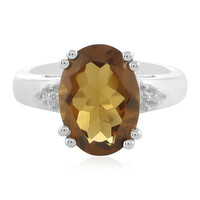 Zilveren ring met een champagne kwarts