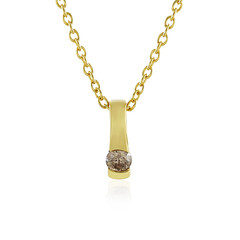 Zilveren halsketting met een I4 Champagne Diamant