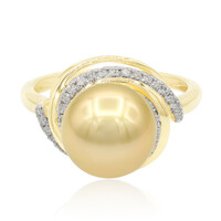 Gouden ring met een gouden zuidzee parel (TPC)