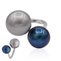 Zilveren ring met een zoetwater kweekparel (TPC)