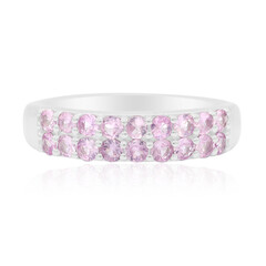 Zilveren ring met roze saffieren