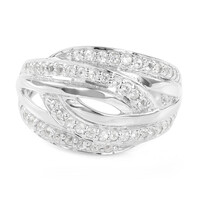 Zilveren ring met witte saffieren