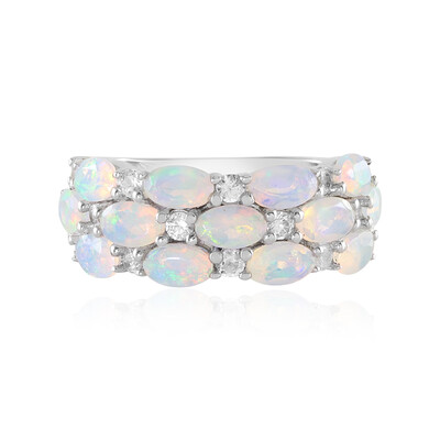 Zilveren ring met Welo-opalen
