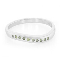 Zilveren ring met smaragdgroene diamanten