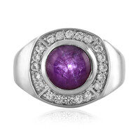 Zilveren ring met een Channapatna Ster Robijn