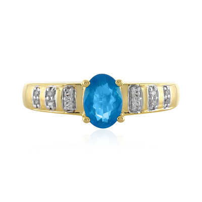 Zilveren ring met een neon blauwe apatiet
