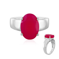 Zilveren ring met een framboos chalcedoon