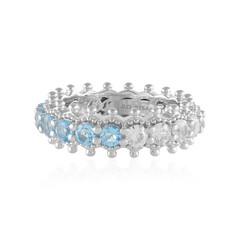 Zilveren ring met Zwitsers-blauwe topaasstenen (Dallas Prince Designs)