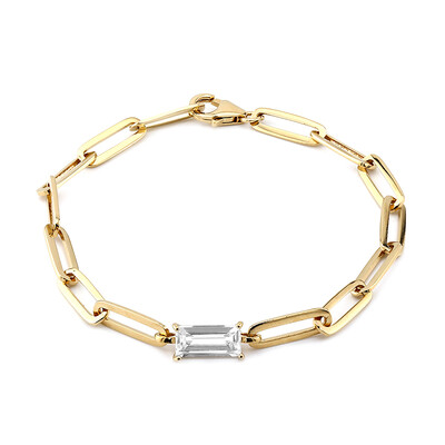 Zilveren armband met een witte topaas