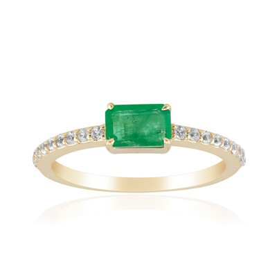 Gouden ring met een Zambia-smaragd