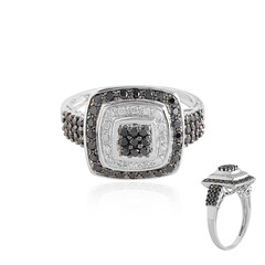 Gouden ring met zwarte diamanten