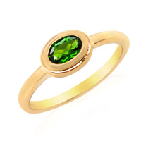Zilveren ring met een Russische diopsied
