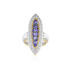 Zilveren ring met tanzanieten (Gems en Vogue)