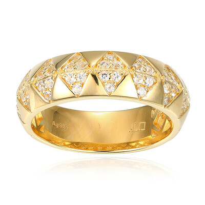 Zilveren ring met witte topaasstenen
