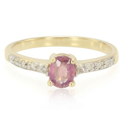 Gouden ring met een Onverhitte Padparadscha Saffier