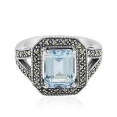 Zilveren ring met een hemel-blauwe topaas