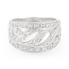 Zilveren ring met witte saffieren