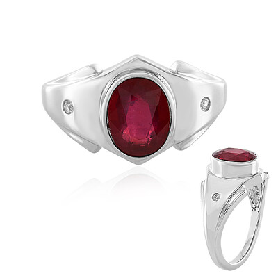 Zilveren ring met een Bemainty robijn