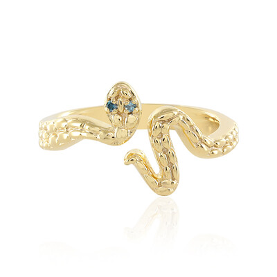 Zilveren ring met I3 Champagne Diamanten