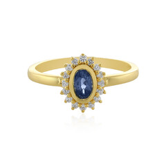 Zilveren ring met een blauwe saffier