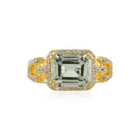 Zilveren ring met een groene amethist