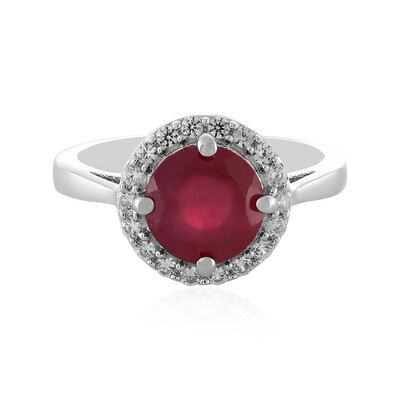 Zilveren ring met een Madagaskar Robijn