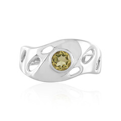 Zilveren ring met een gele beril (de Melo)