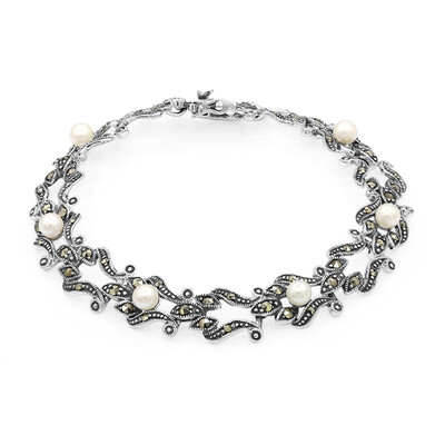 Zilveren armband met zoetwater kweekparels