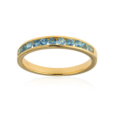 Zilveren ring met Santa Maria-aquamarijnstenen