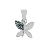 Zilveren hanger met I2 Blauwe Diamanten